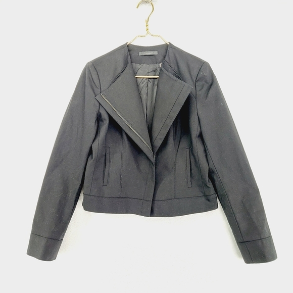 Tahari Black Long Sleeve Zip Front Jacket with Pockets 3450 - Picture 1 of 8